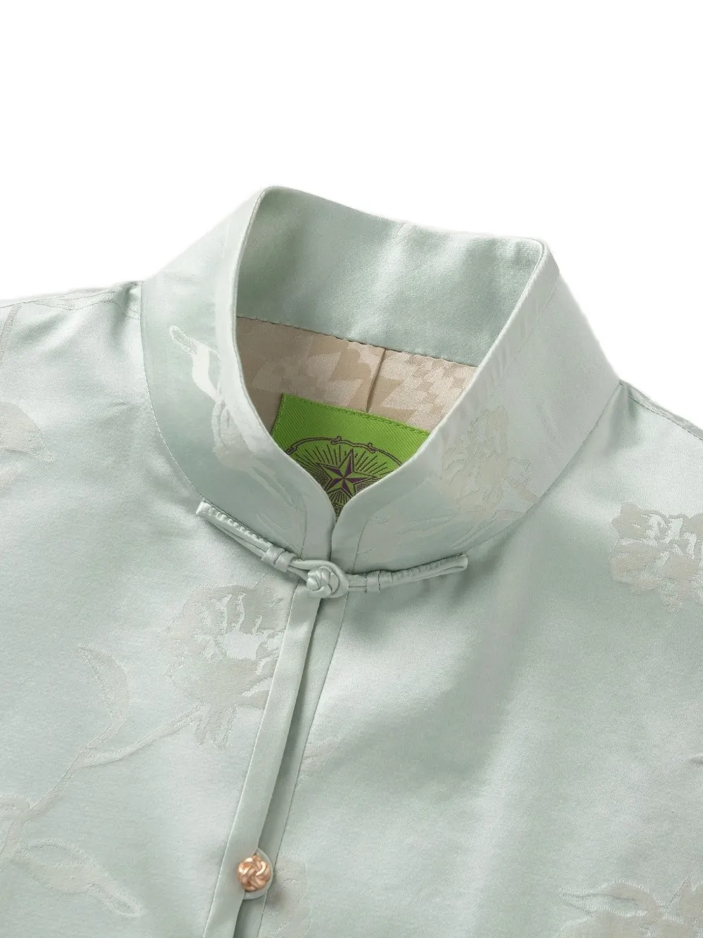 Shanghai Tang floral-jacquard cape jacket Groen