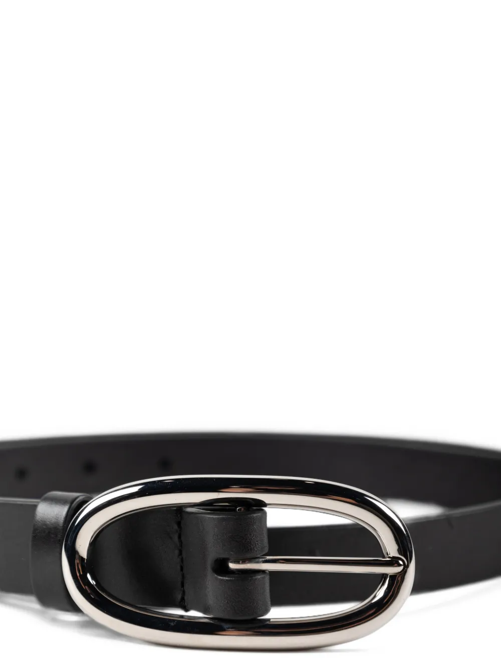 Tory Burch Leren riem met ovalen gesp Zwart