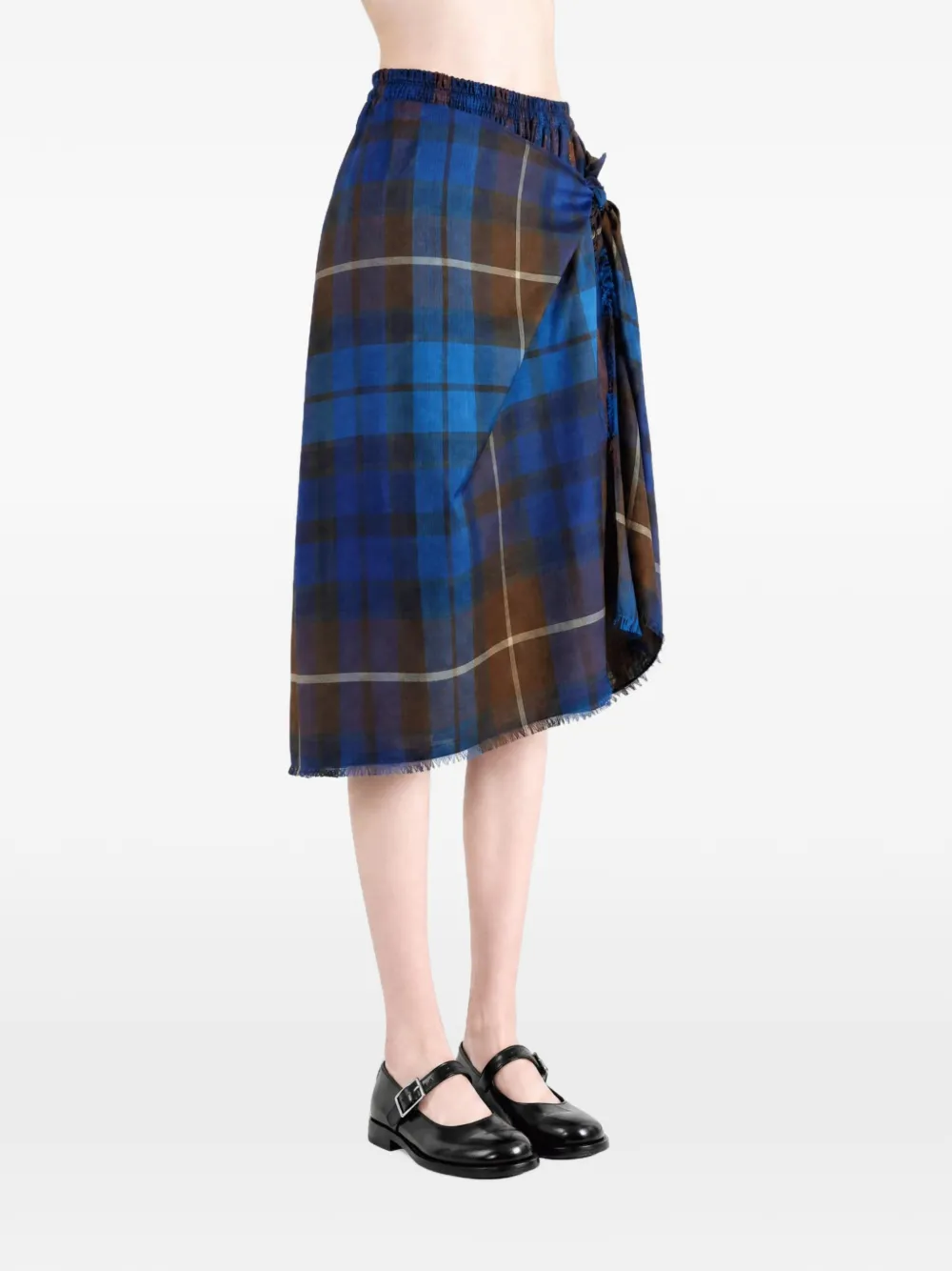 Vivienne Westwood Chippendale gedrapeerde rok met tartan-ruit Blauw