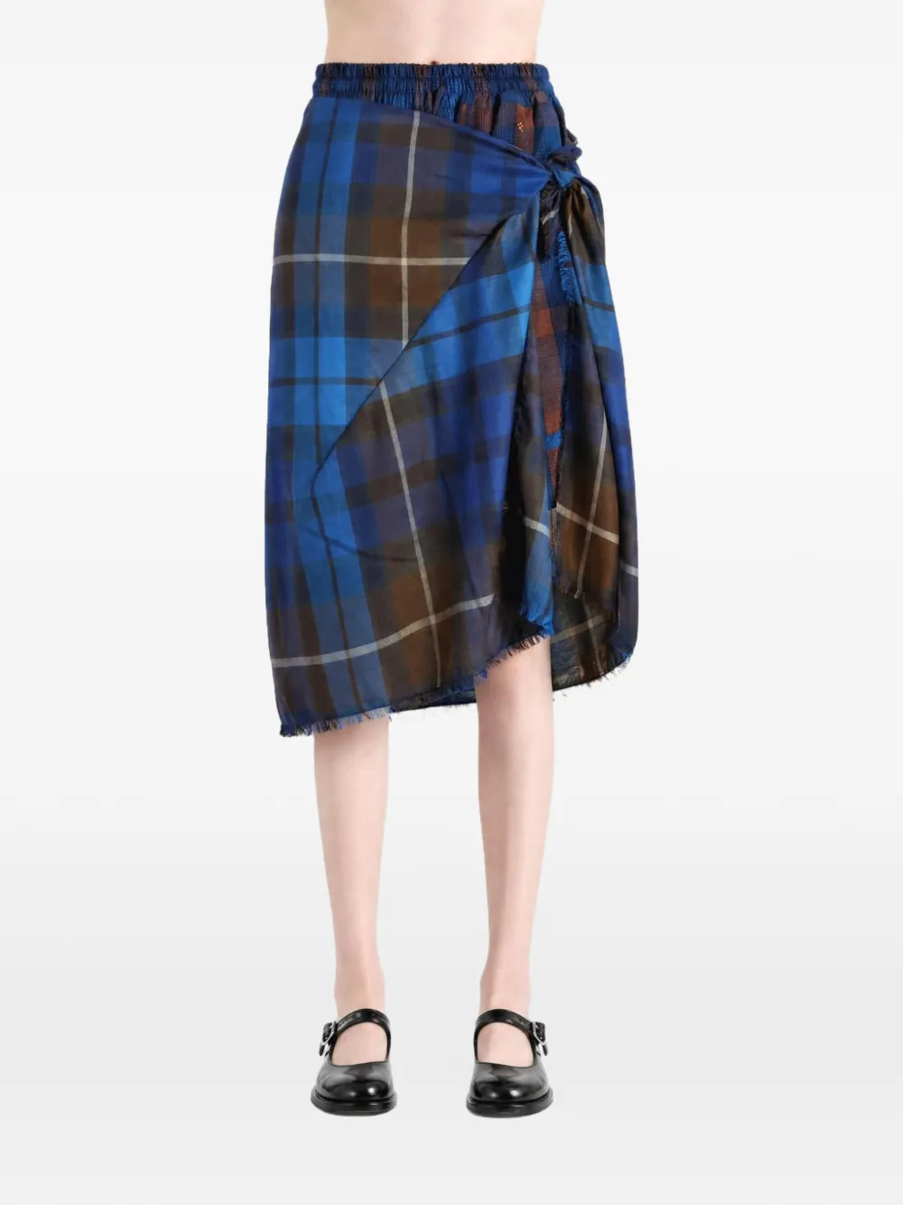 Vivienne Westwood Chippendale gedrapeerde rok met tartan-ruit Blauw