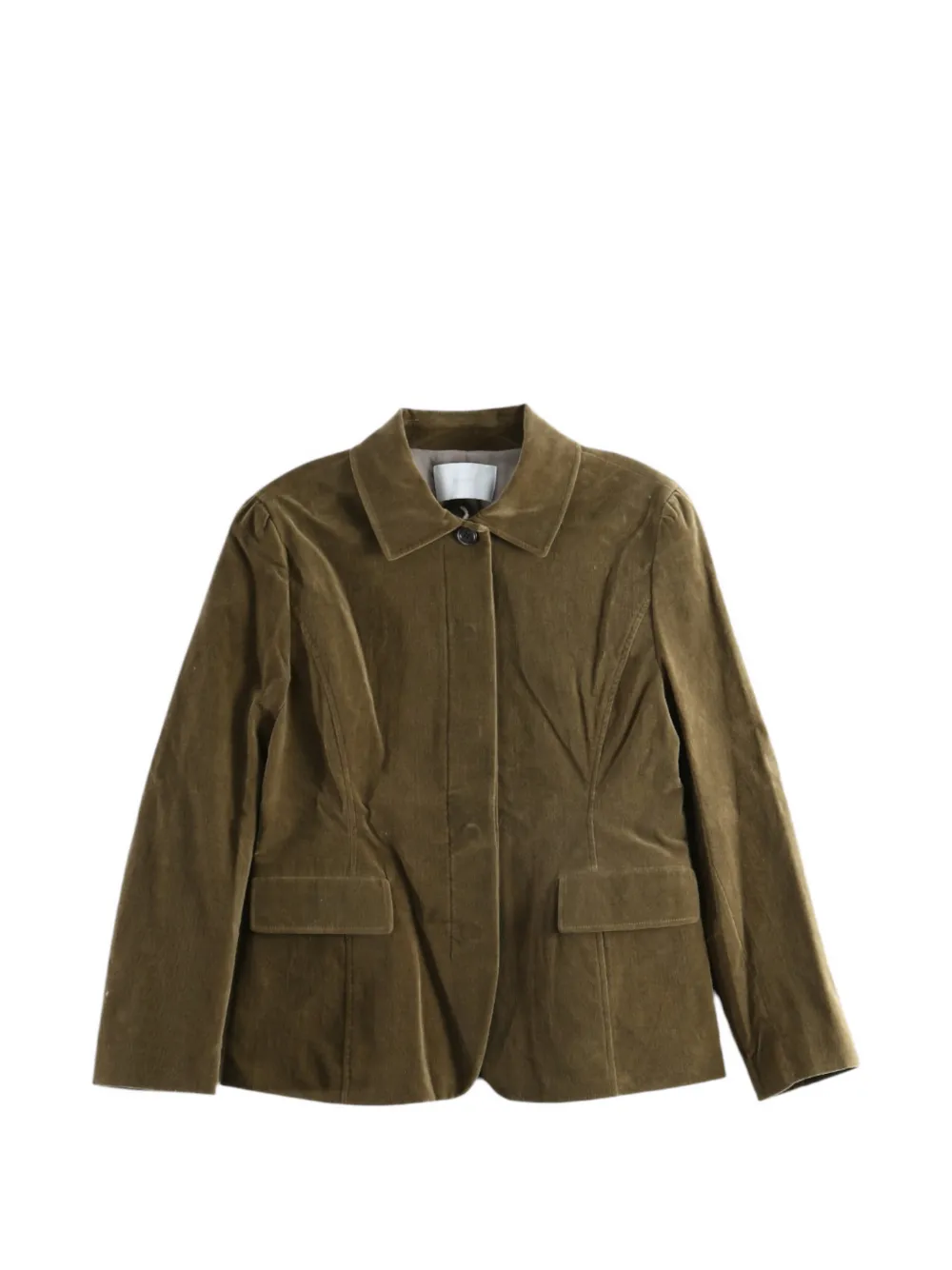 Amomento velvet-effect single-breasted jacket - Vert Amomento velvet-effect single-breasted jacket - Vert