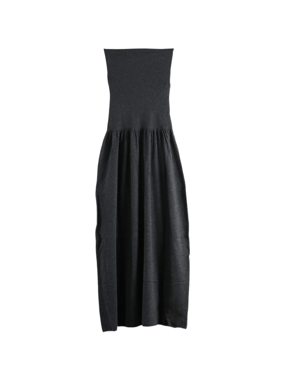 Amomento strapless gathered-waist maxi dress - Gris Amomento strapless gathered-waist maxi dress - Gris