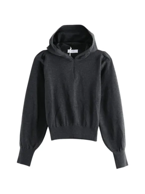 Amomento puff-sleeve zip-up hoodie