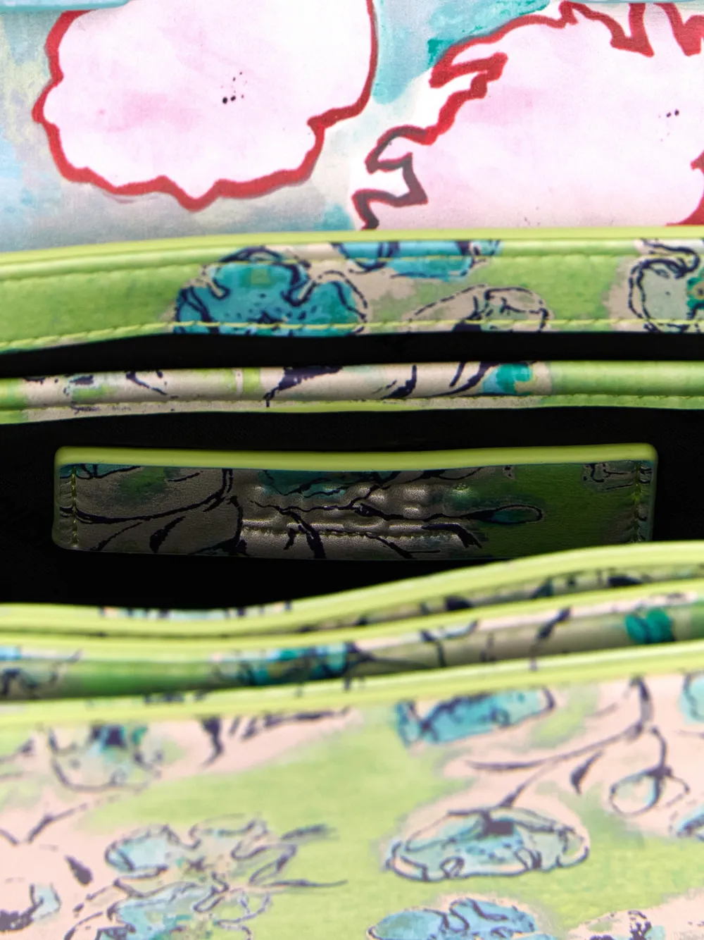Diesel 1DR-Iconic schoudertas met bloemen-print Groen