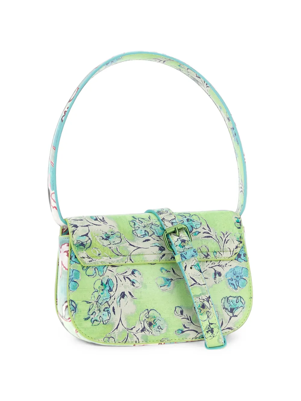Diesel 1DR-Iconic schoudertas met bloemen-print Groen