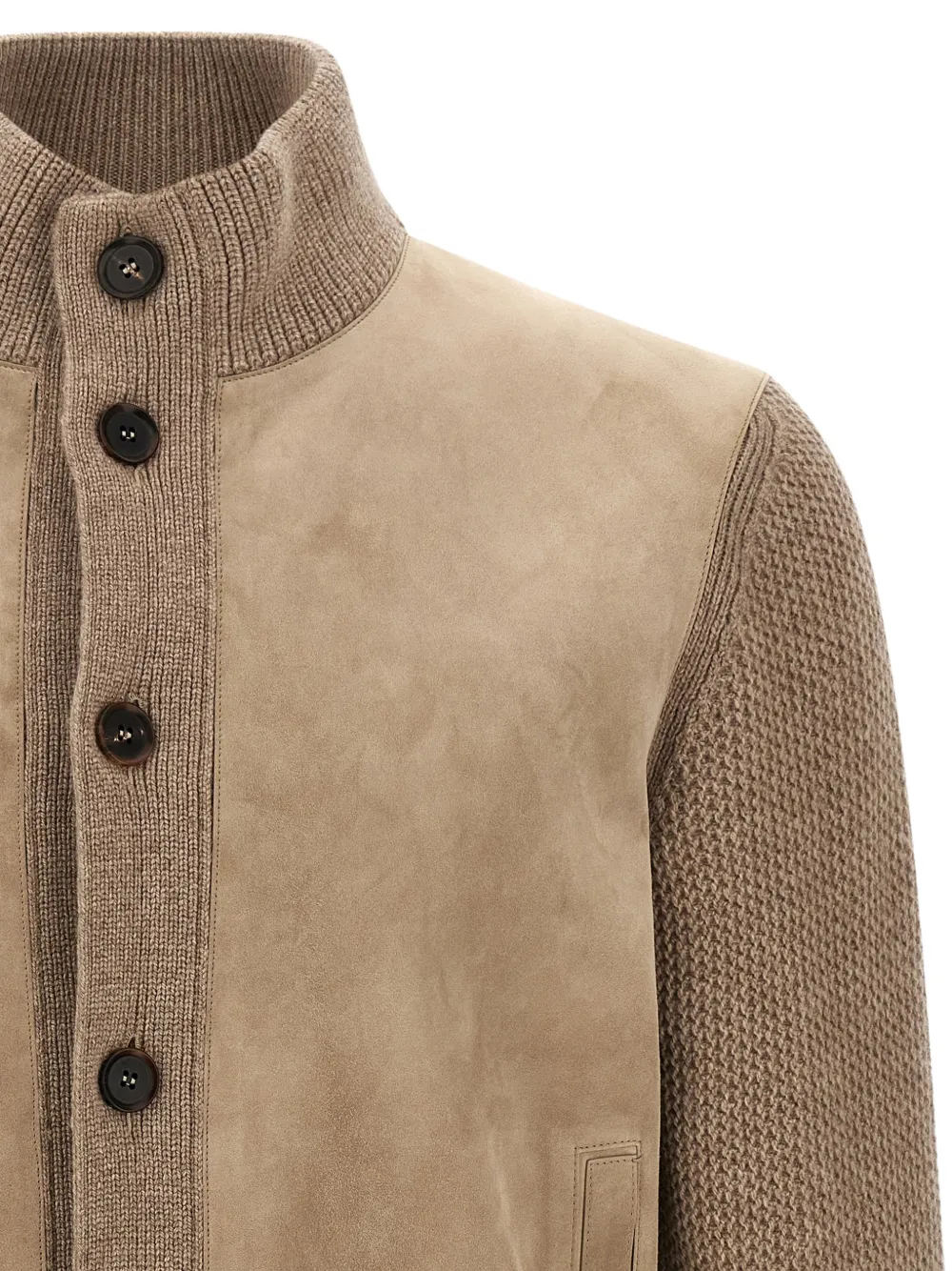 Zegna Vest met hoge hals Beige