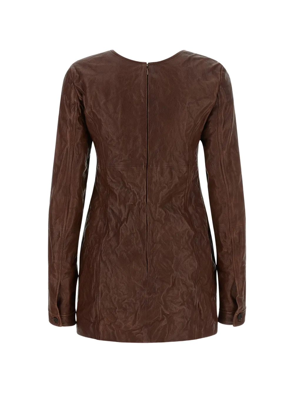 Miu Leren jurk Bruin