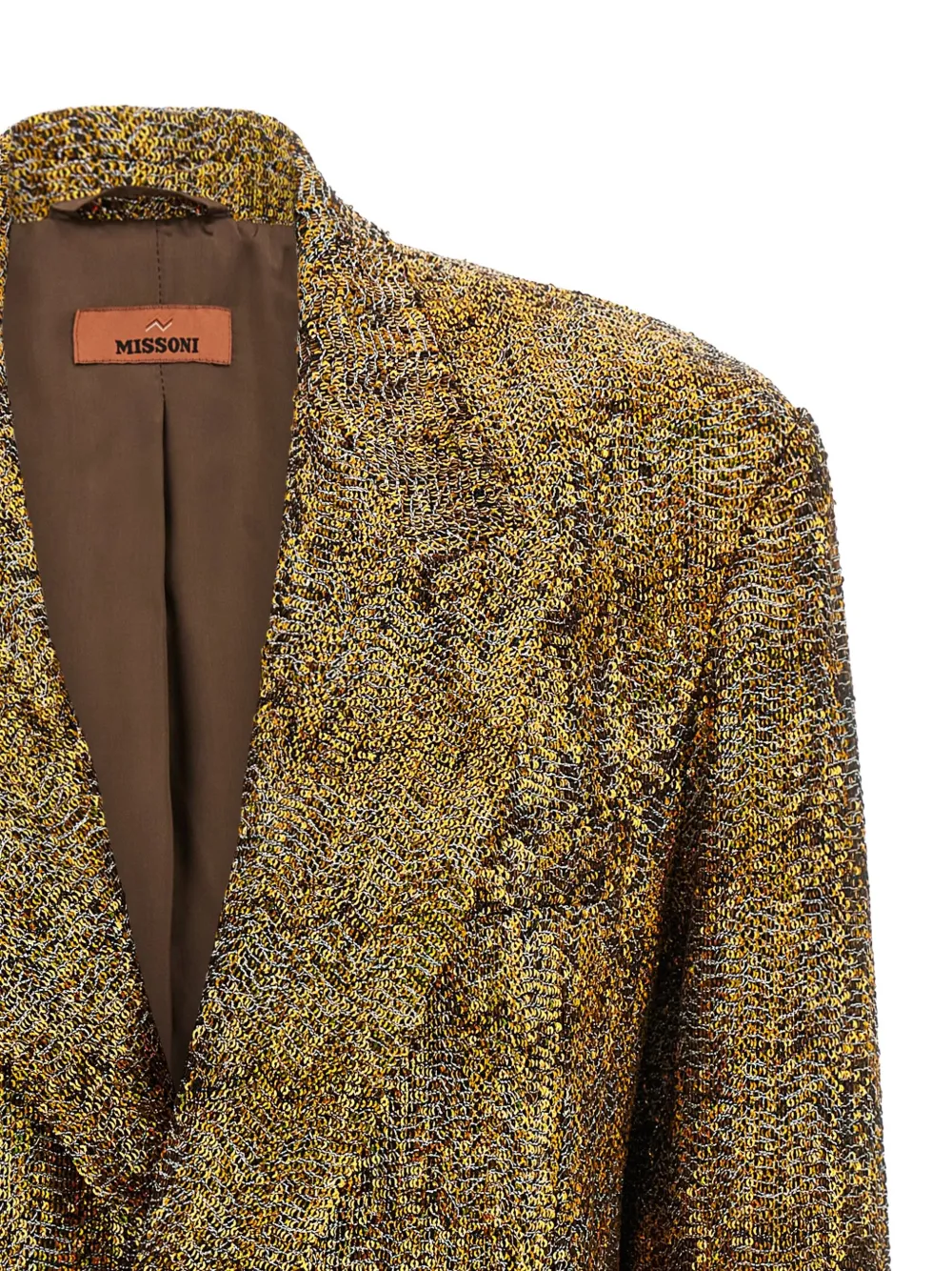 Missoni Sequin-embellished Double-breasted Blazer in Gold, view 3
