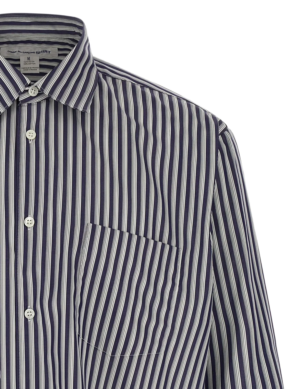 Comme Des Garçons Shirt vertical-stripe cotton shirt Blauw