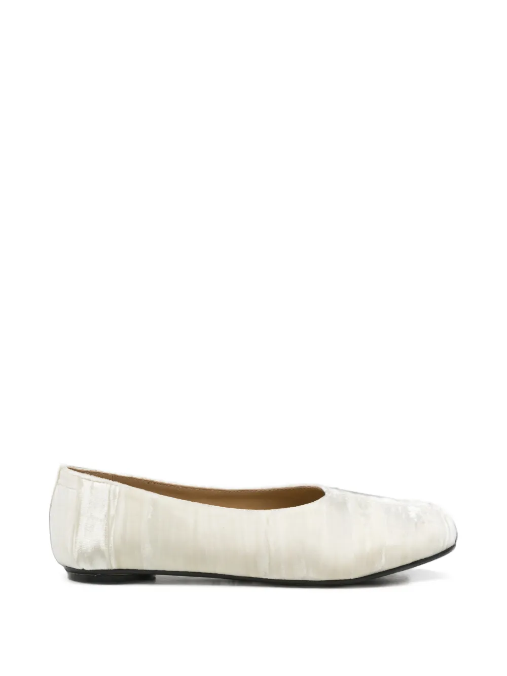 MM6 Maison Margiela Kids crinkled-effect ballet flats - Toni neutri
