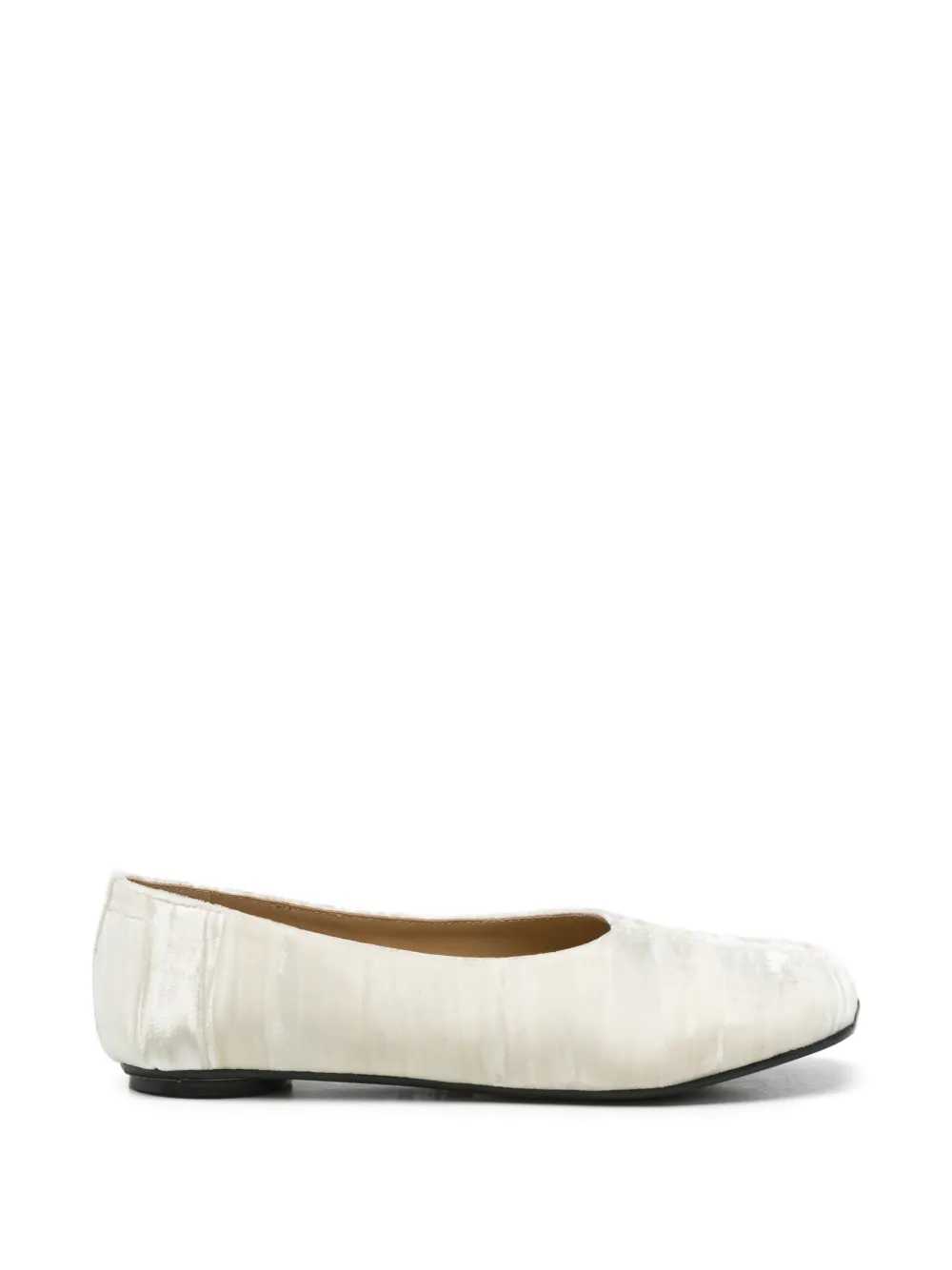 MM6 Maison Margiela Kids crinkled-effect ballet flats - Toni neutri