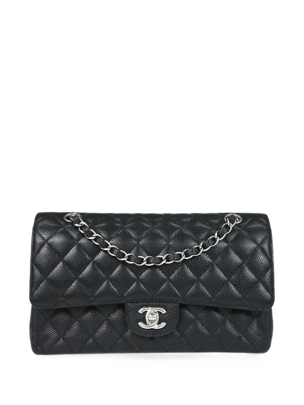 CHANEL Pre-Owned 2017-2018 pre-owned mittelgroße Classic Double Flap Schultertasche - Schwarz