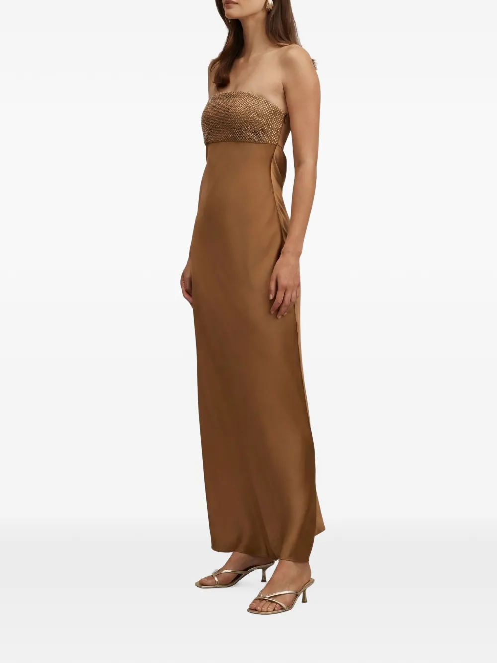 Ever New Amina embellished satin maxi dress Bruin