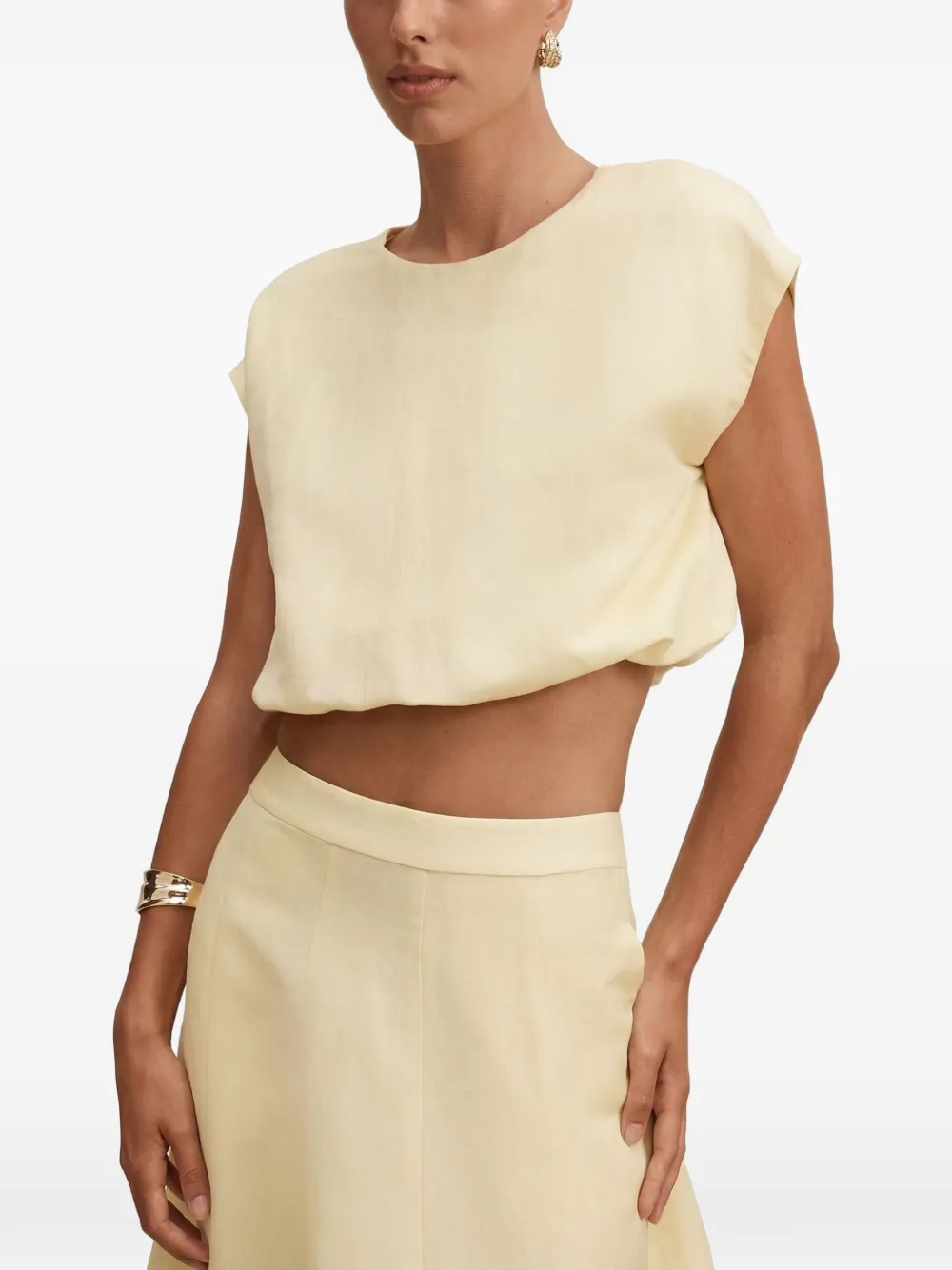 Ever New Georgina bubble-hem cropped top - Giallo