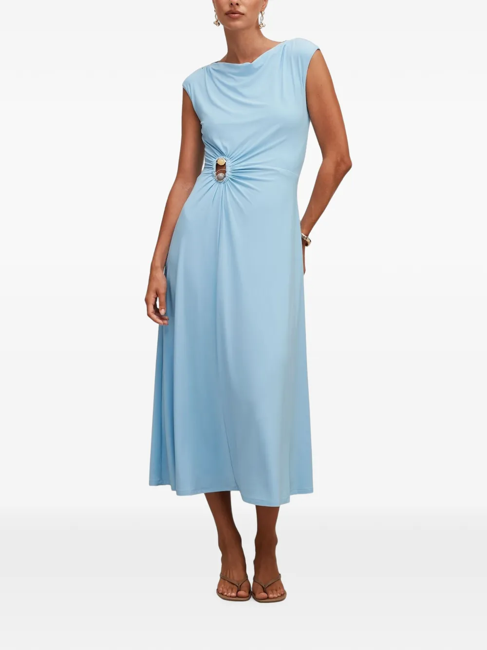 Ever New Alaia gathered hardware midi dress
