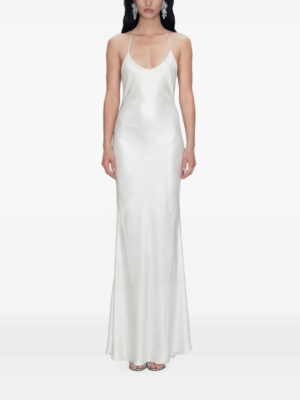 Atoir Eden bead-embellished satin maxi dress - Bianco