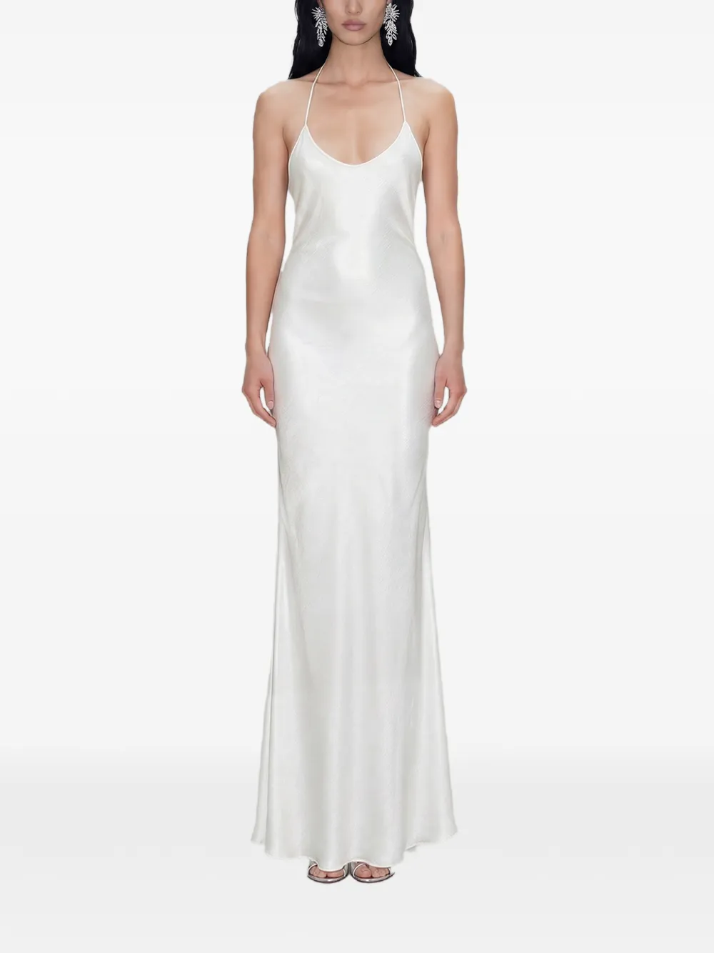 Atoir Eden bead-embellished satin maxi dress - Blanc Atoir Eden bead-embellished satin maxi dress - Blanc