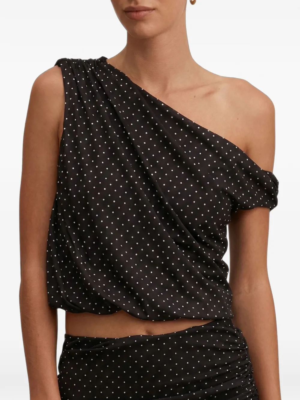 Ever New Mila polka-dot draped top - Nero