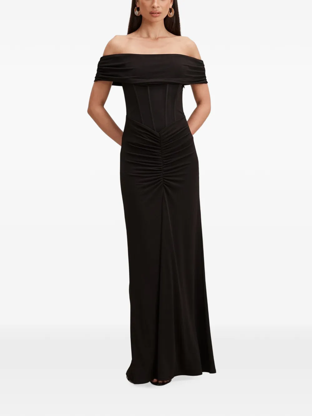 Ever New Ania ruched Bardot maxi dress
