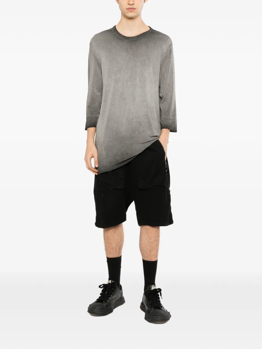 Thom Krom Cold-dye T-shirt met driekwartsmouwen Grijs