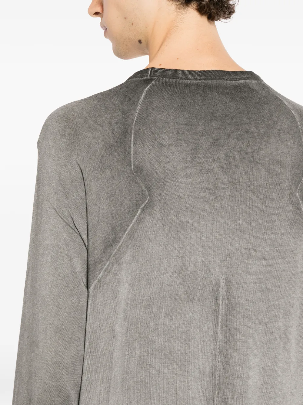 Thom Krom Cold-dye T-shirt met driekwartsmouwen Grijs