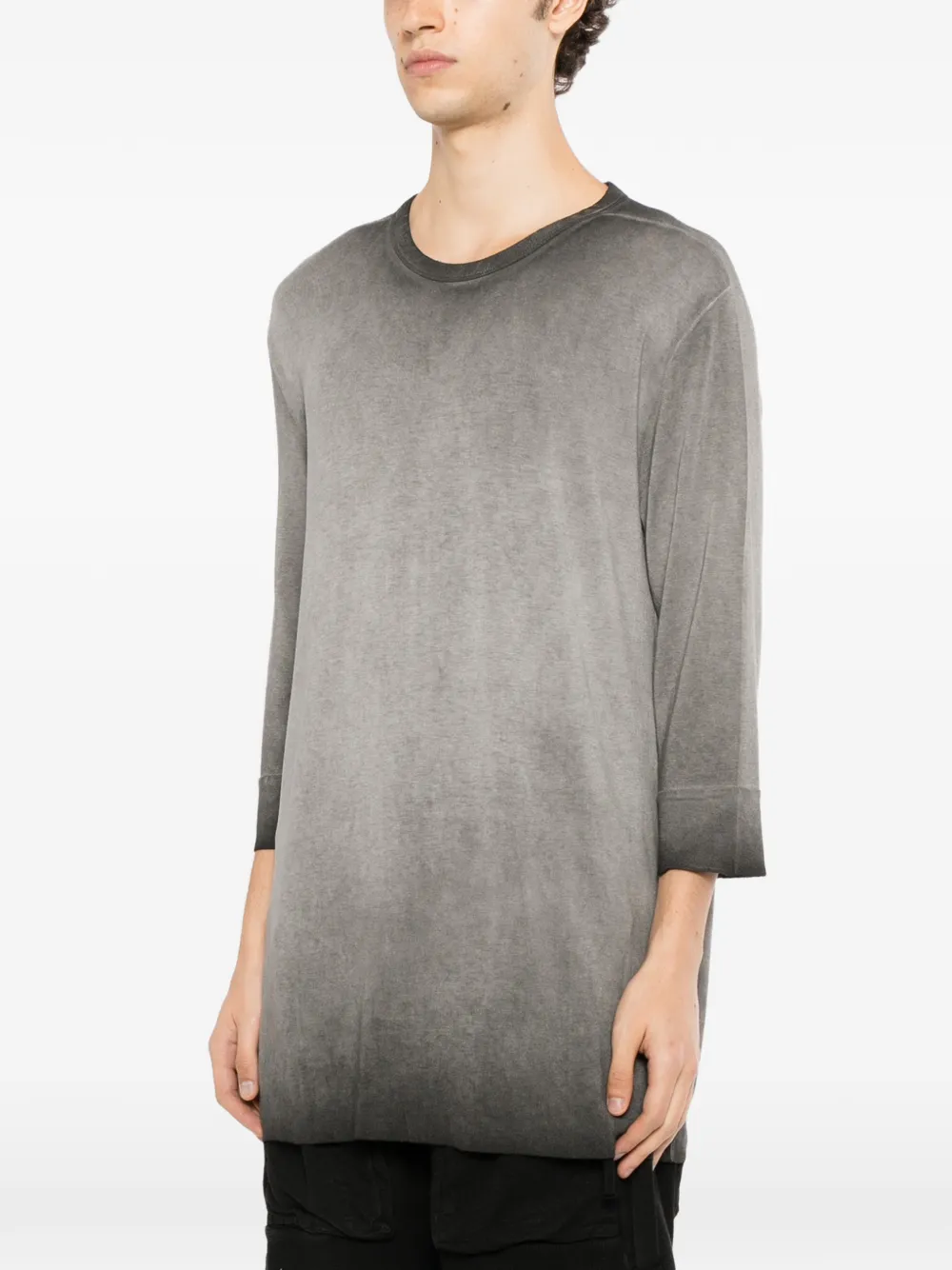 Thom Krom Cold-dye T-shirt met driekwartsmouwen Grijs