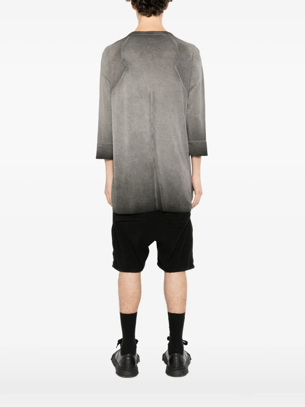 Thom Krom Cold-dye T-shirt met driekwartsmouwen Grijs