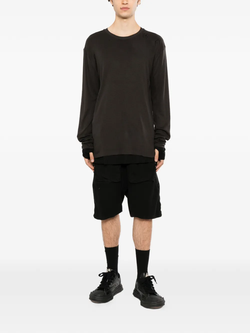 Thom Krom Gerafeld T-shirt met gelaagd effect Grijs