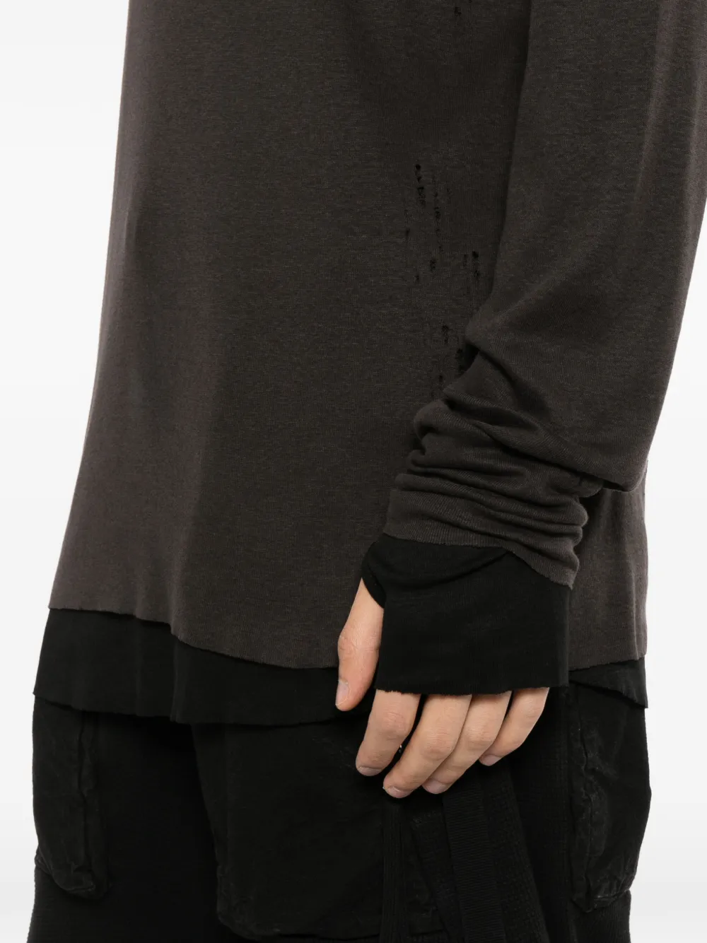 Thom Krom Gerafeld T-shirt met gelaagd effect Grijs