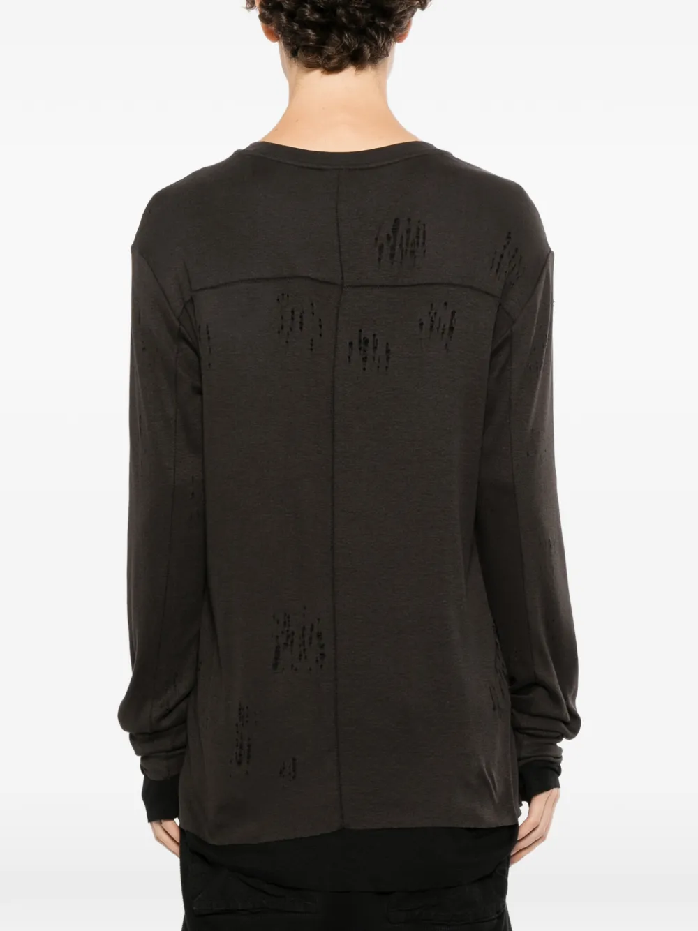 Thom Krom Gerafeld T-shirt met gelaagd effect Grijs