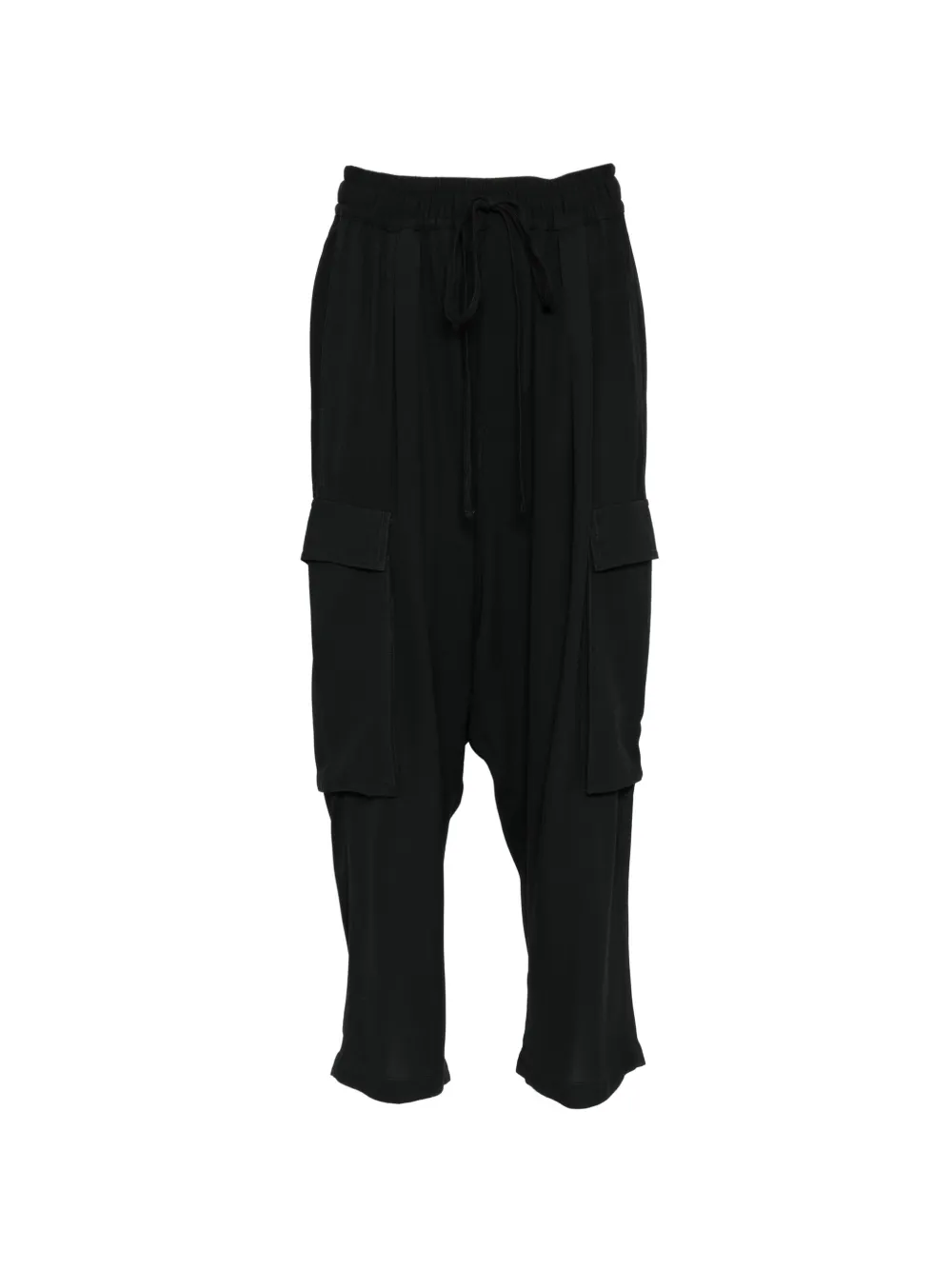Thom Krom Cropped broek met opgestikte zak Zwart