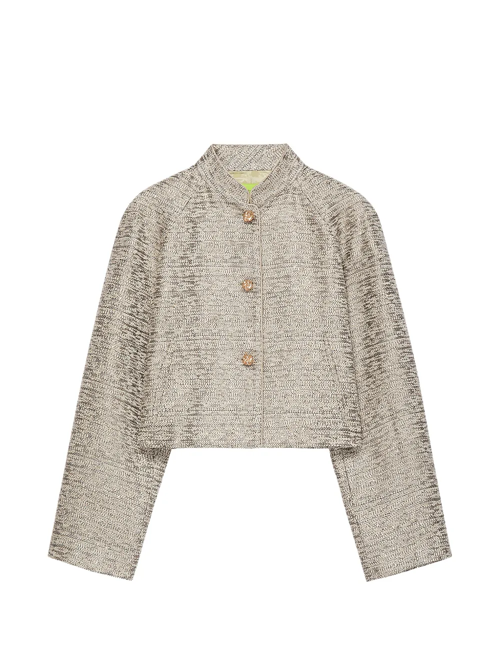 Shanghai Tang sequin-embellished cropped tweed jacket - Grigio