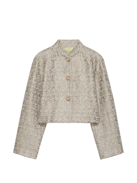 Shanghai Tang sequin-embellished cropped tweed jacket