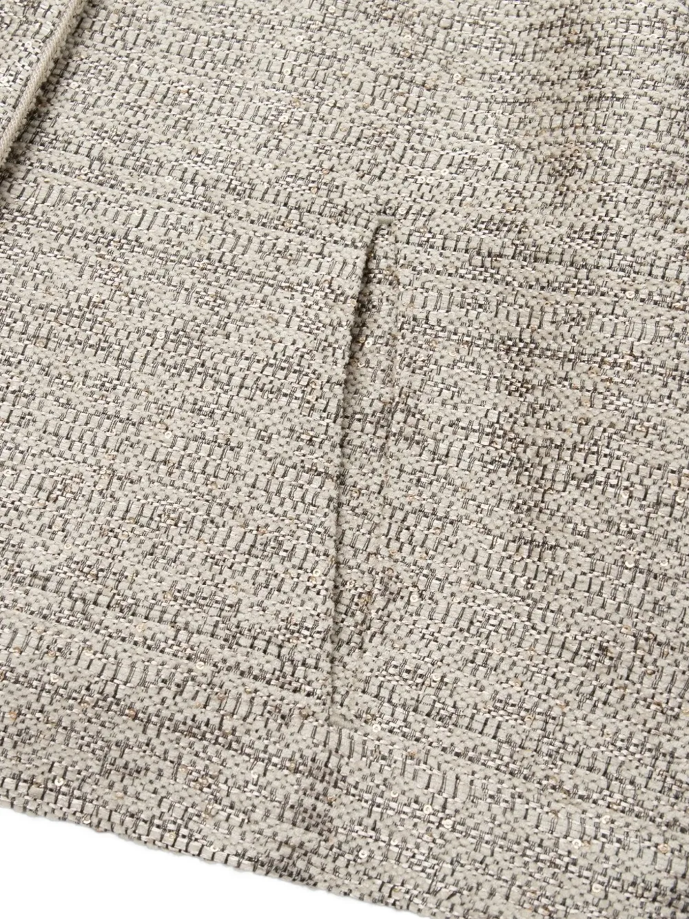 Shanghai Tang sequin-embellished cropped tweed jacket Grijs