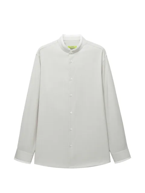 Shanghai Tang contrast-trim mandarin shirt