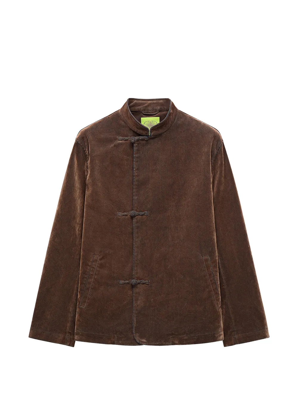 Shanghai Tang frog-fastening velvet jacket - Braun