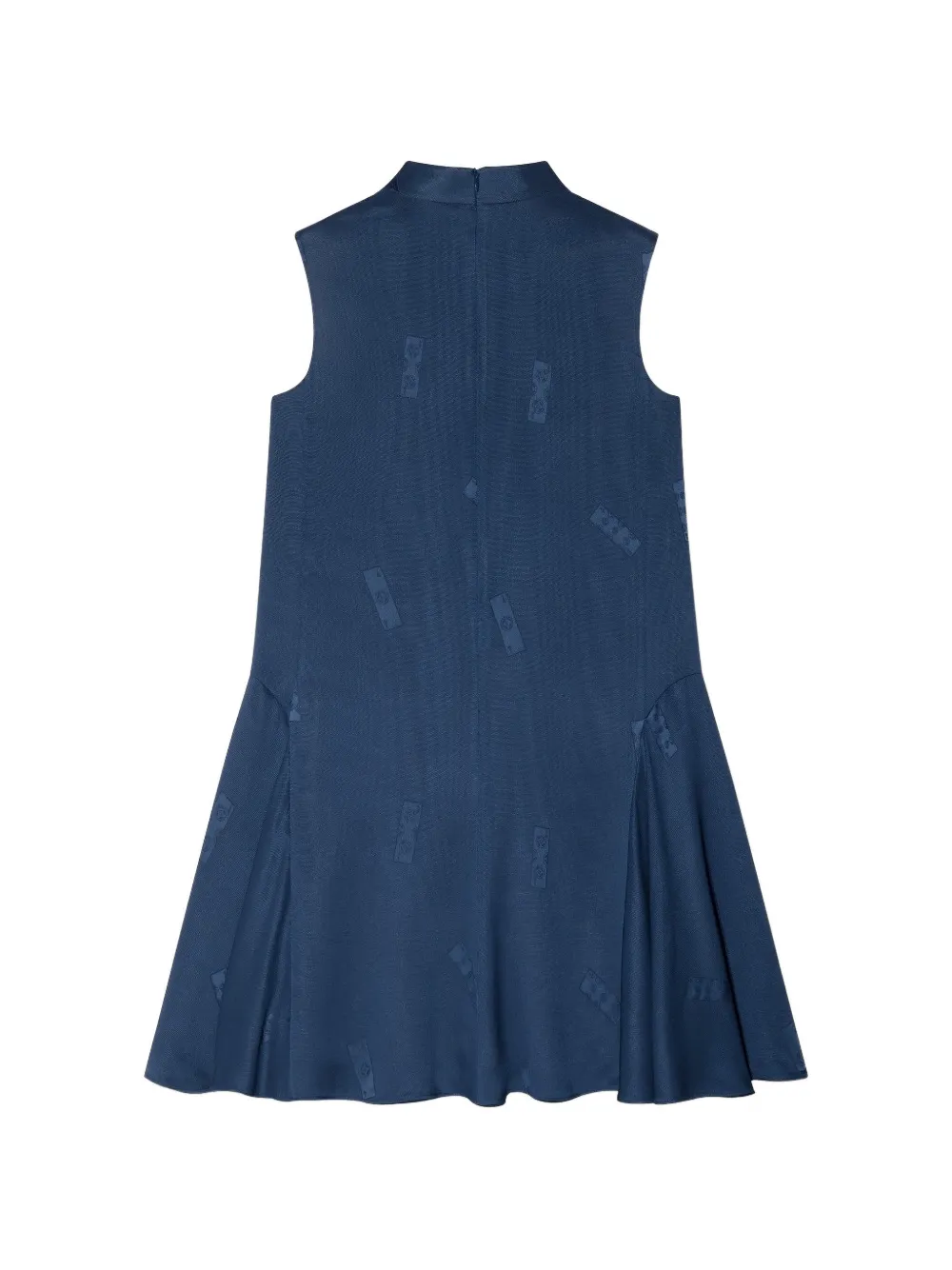 Shanghai Tang mandarin-collar silk mini dress Blauw
