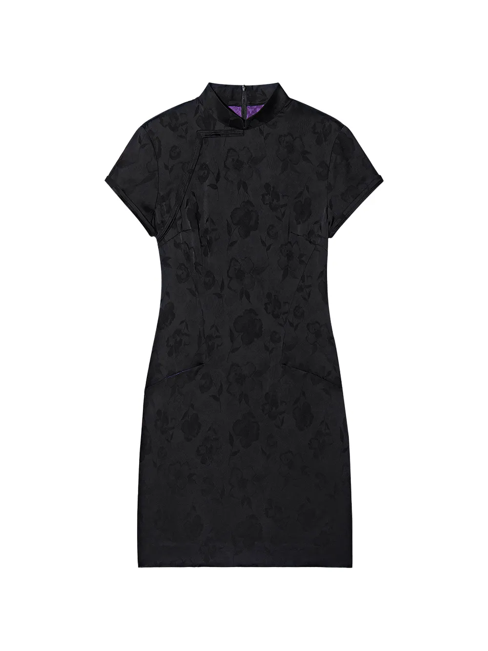 Shanghai Tang Qipao floral-jacquard mini dress - Noir Shanghai Tang Qipao floral-jacquard mini dress - Noir