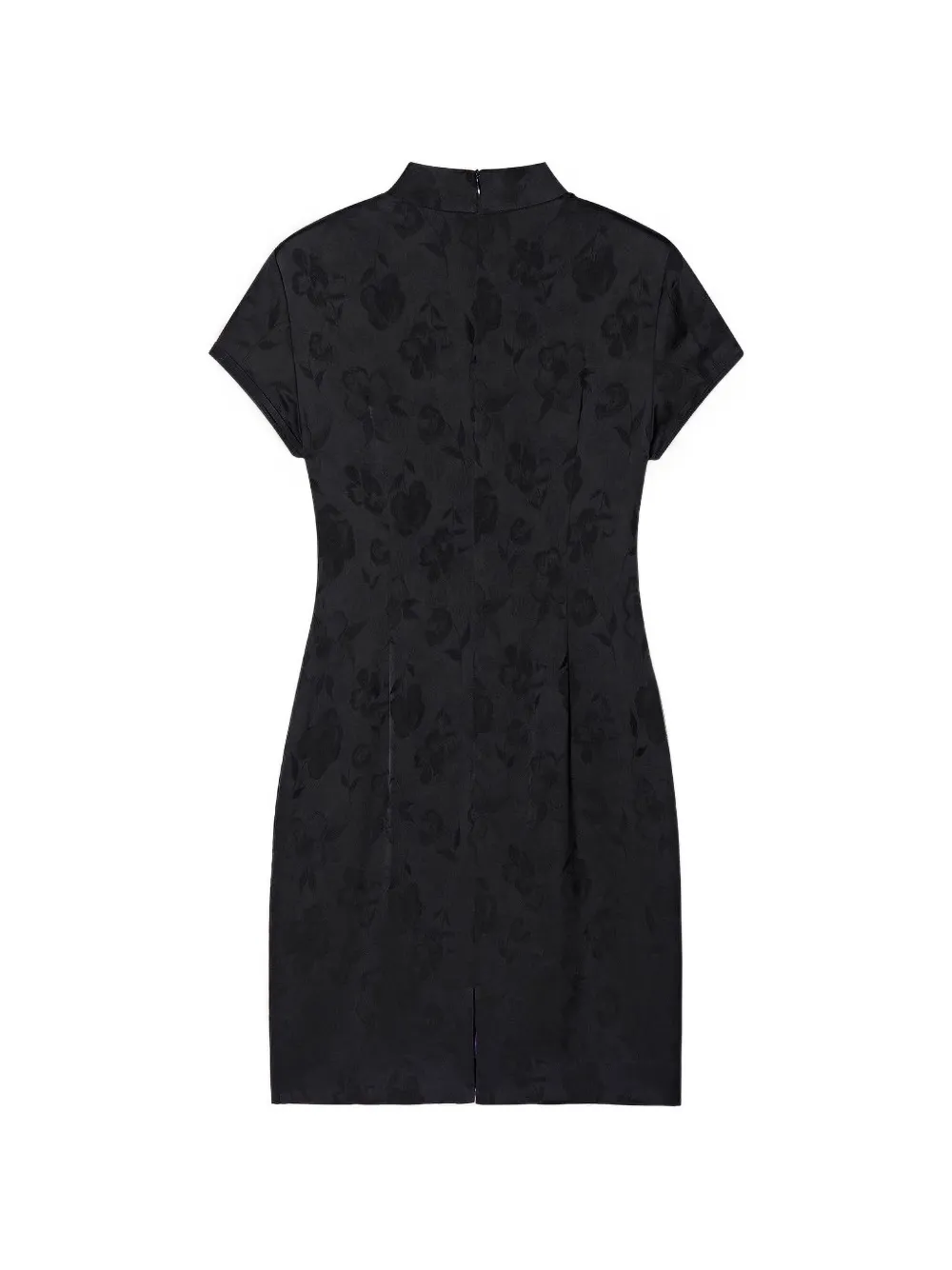 Shanghai Tang Qipao floral-jacquard mini dress Zwart