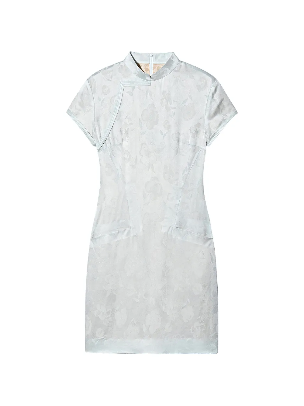 Shanghai Tang Qipao floral-jacquard mini dress - Blue