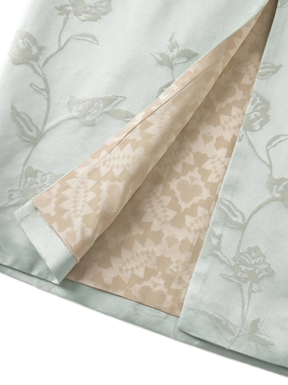 Shanghai Tang Qipao floral-jacquard midi dress Groen