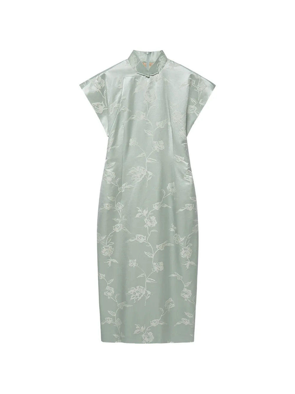 Shanghai Tang Qipao floral-jacquard midi dress - Vert Shanghai Tang Qipao floral-jacquard midi dress - Vert