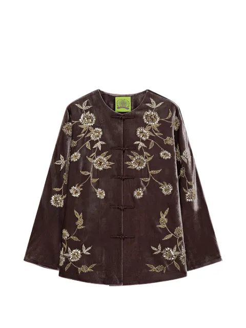 Shanghai Tang Statement beaded floral-embroidered jacket