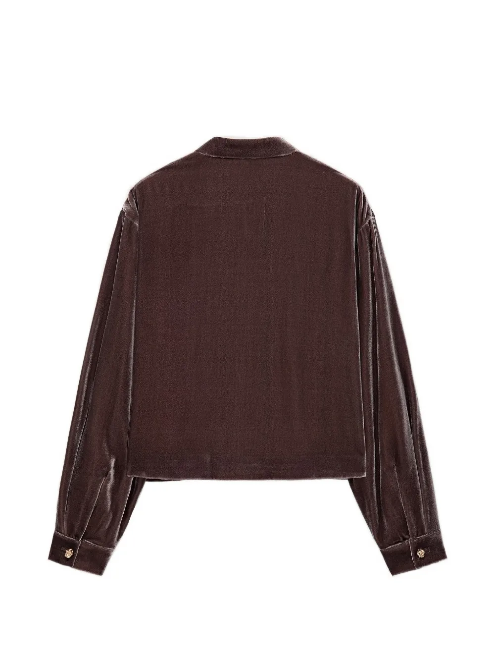 Shanghai Tang Infinite Knot cropped velvet jacket Bruin