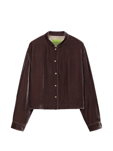 Shanghai Tang Infinite Knot cropped velvet jacket