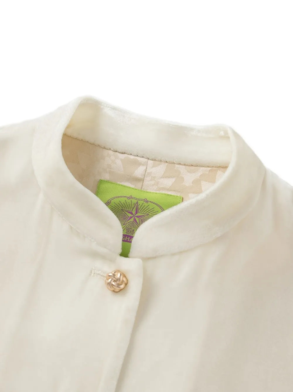 Shanghai Tang Infinite Knot mulberry-silk cropped jacket Wit