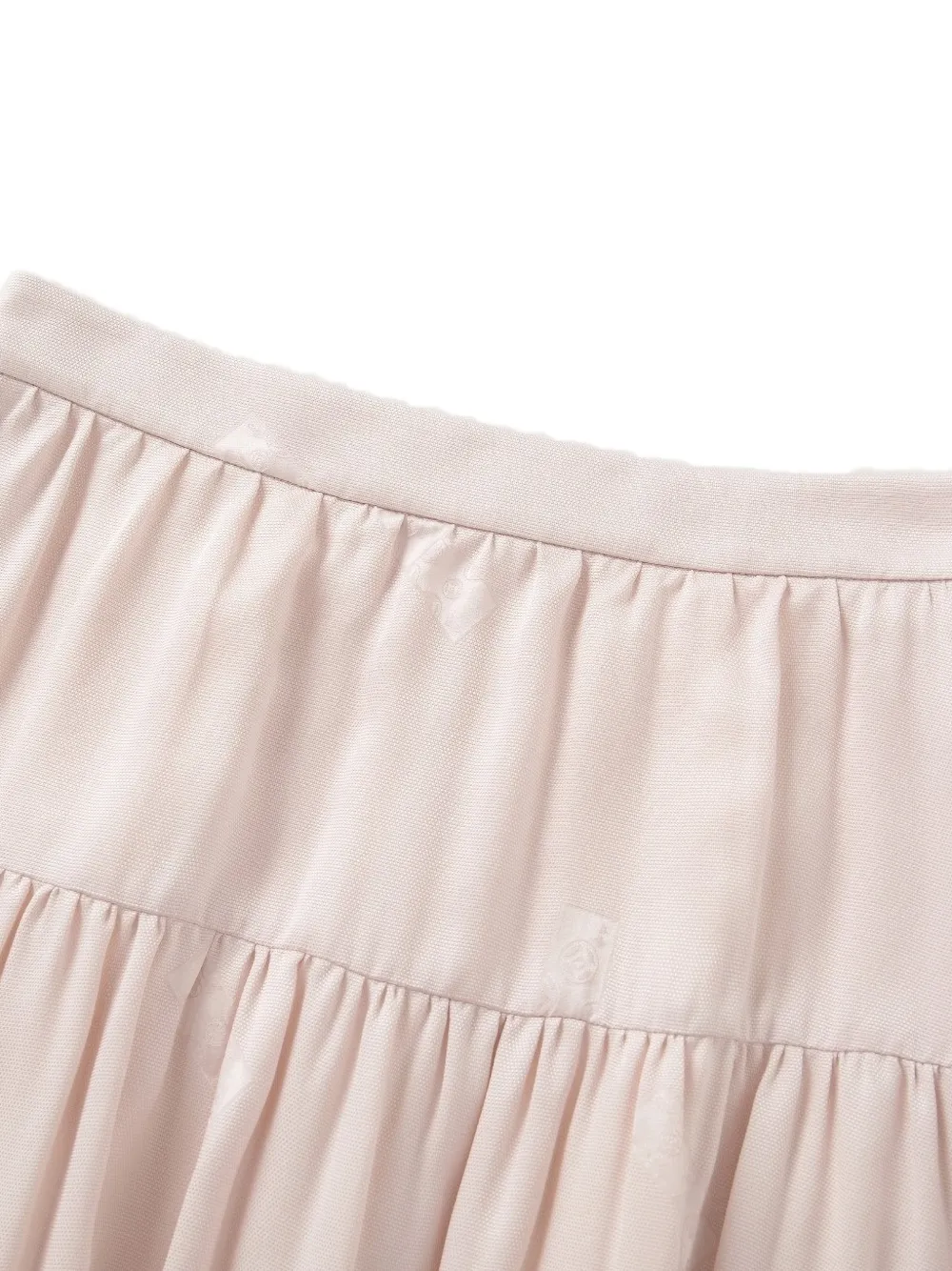 Shanghai Tang tiered silk midi skirt Roze