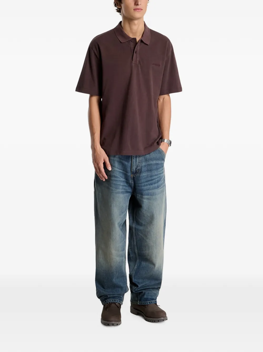 Carhartt WIP Wayne poloshirt Bruin
