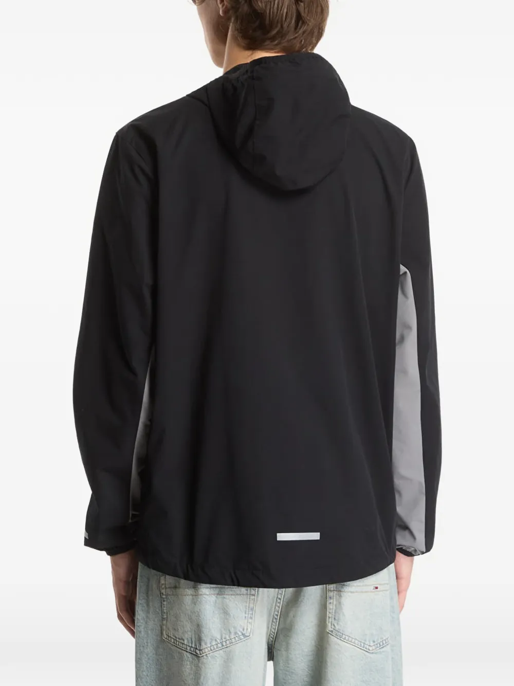 Reebok logo-print lightweight windbreaker Zwart