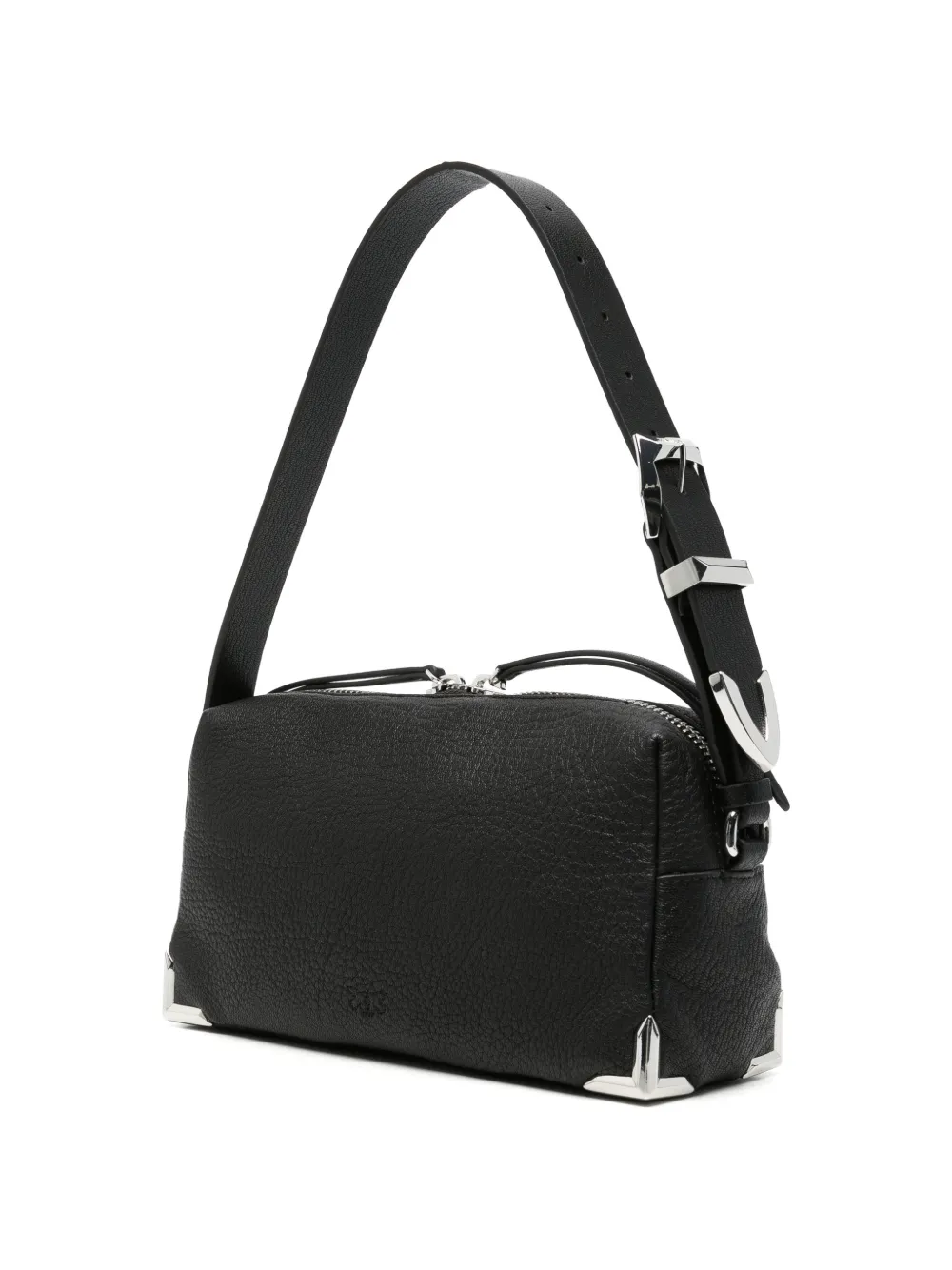 PINKO Medium Boston schoudertas van leer met textuur Zwart